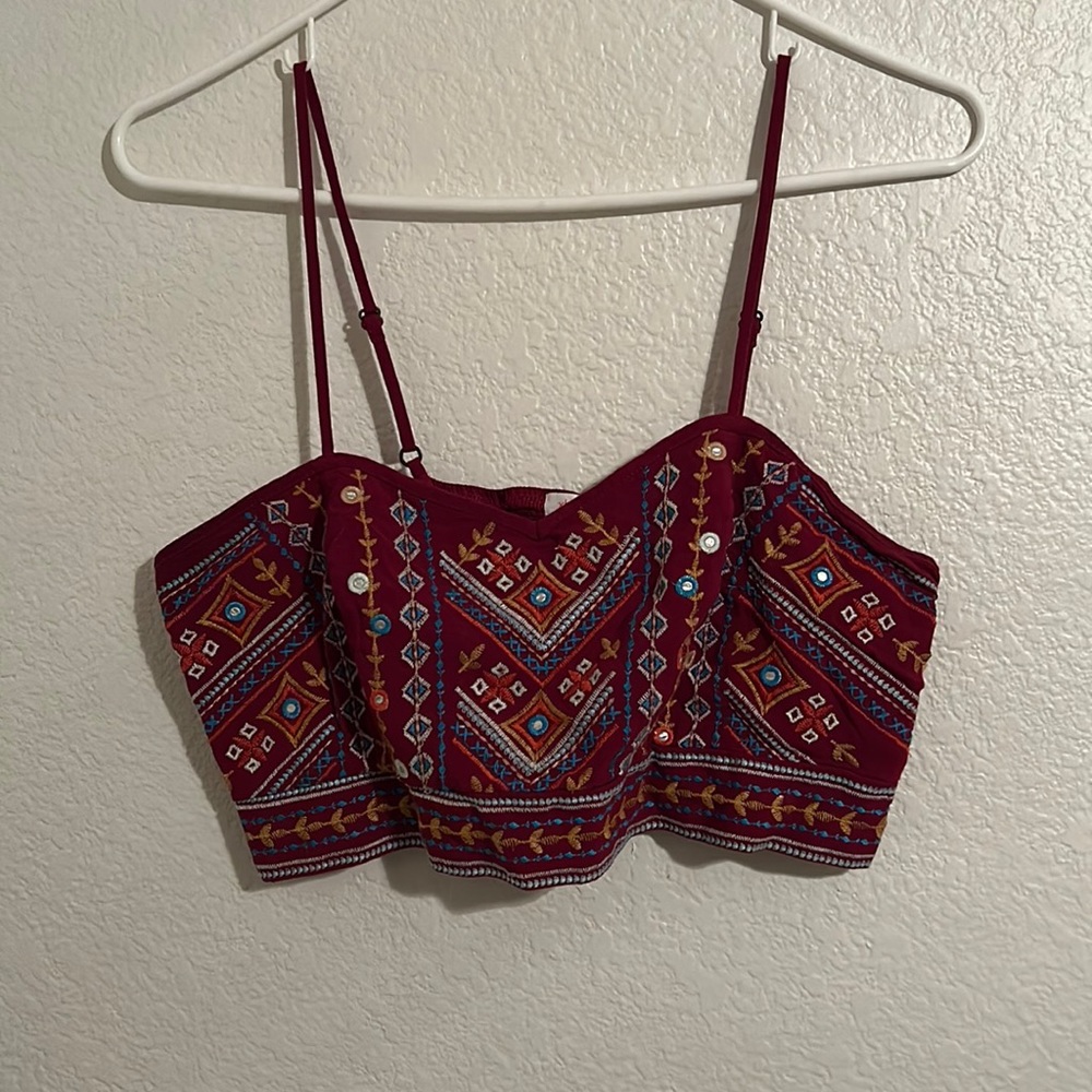 Tribal print super cropped top